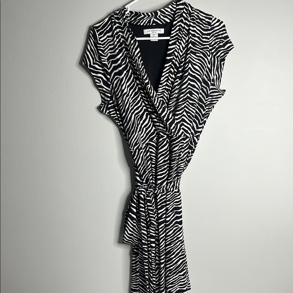 Zebra Print Wrap Dress